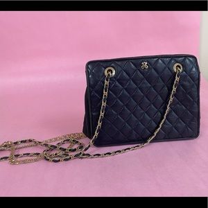 Small black quilted vintage bag